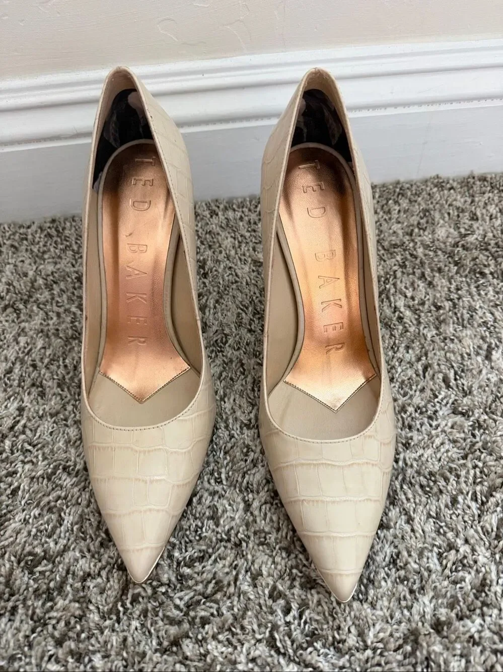 NWT Ted Baker Sz 10 Patent Leather Nude Pink Heels